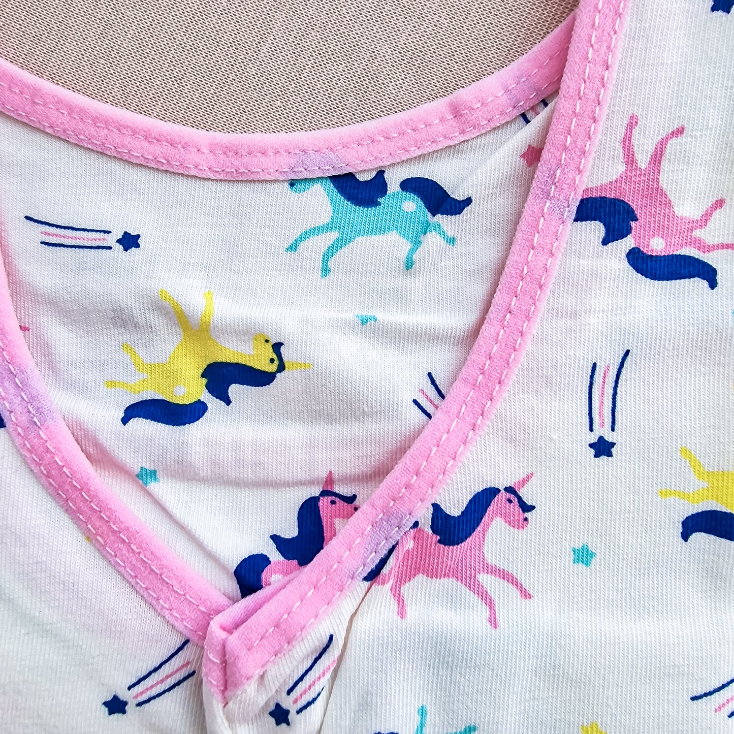 Body sans manches avec short imprimé licorne pour fille - Coton doux et confortable