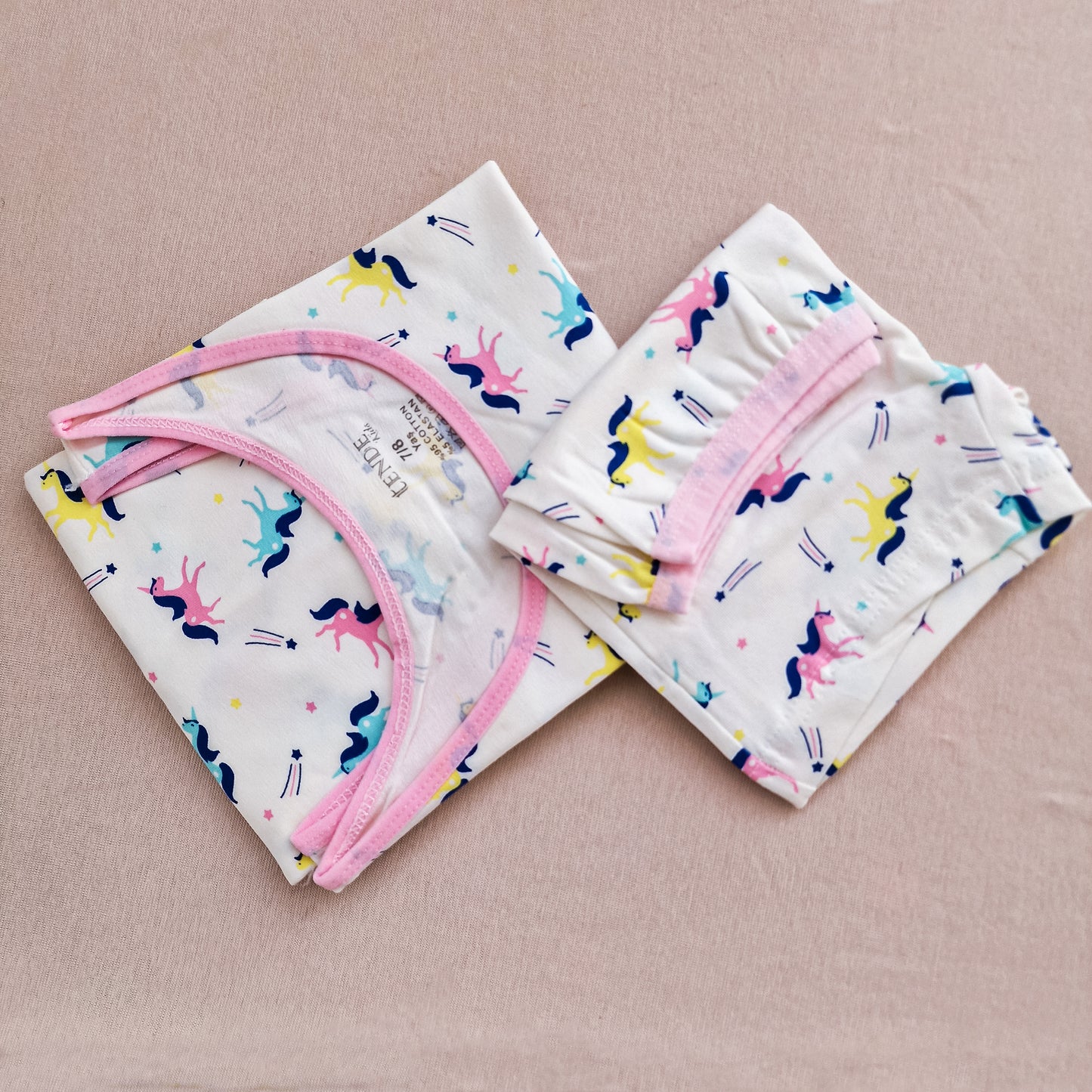 Girls' Unicorn Print Sleeveless Bodysuit with Shorts - Soft and Comfortable Cotton