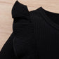 2 pcs Toddler Kids Baby Girl Ruffle Long Sleeve Sweatshirt Top Mini Pleated Skirt Set