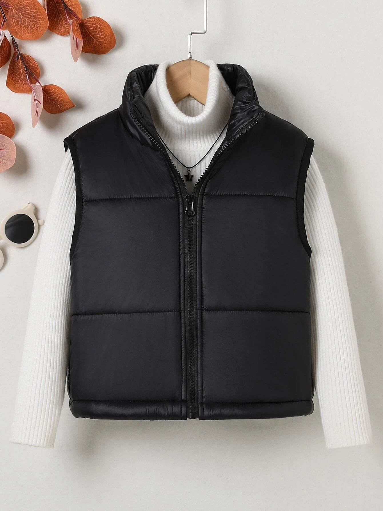 Chic Funnel Neck Zip Up Vest Puffer Coat for girls and boys Casual St IRRAKIDS