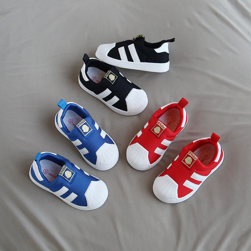 Xiaoliubao Toddler Sneakers – Anti-Collision Shell Toe Shoes for Boys & Girls