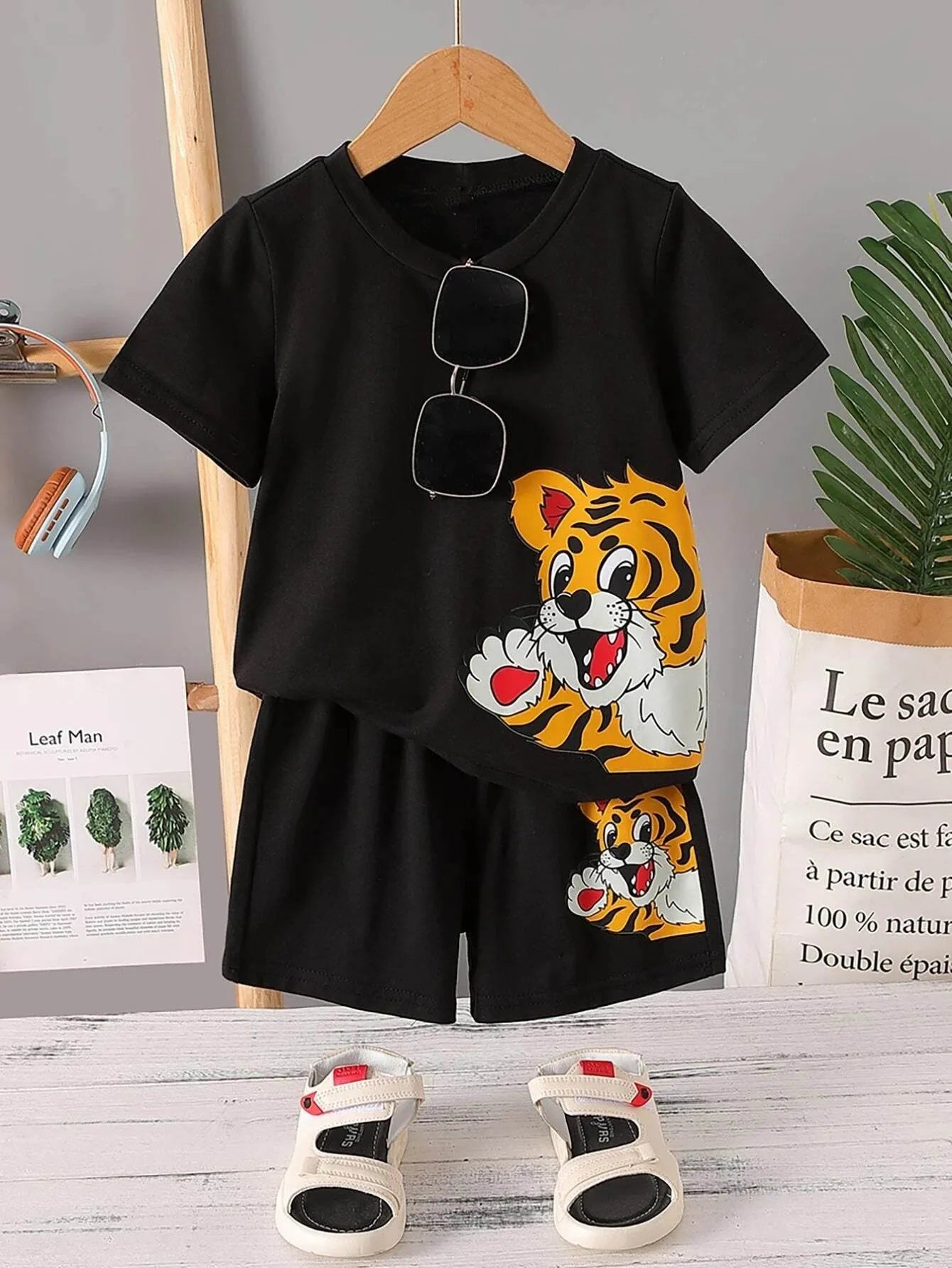 Boys' Tiger Print Two-Piece Set
