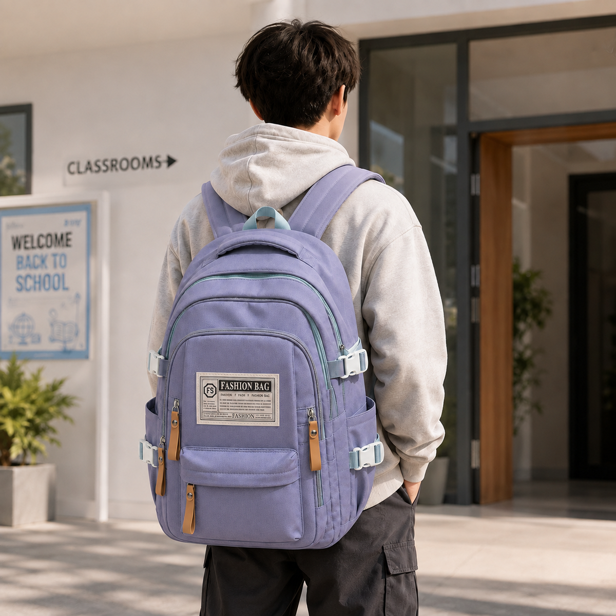Unisex Everyday Backpack – Spacious, Durable & Comfortable Multi-Compartment Design Middle and high school