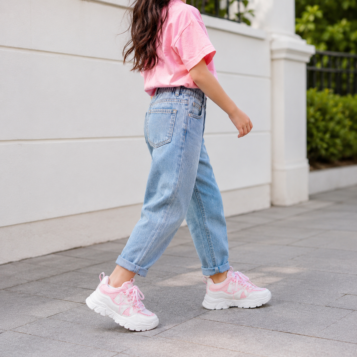 Baskets épaisses mode pour filles – Chaussures de sport décontractées à paillettes | Légères et confortables