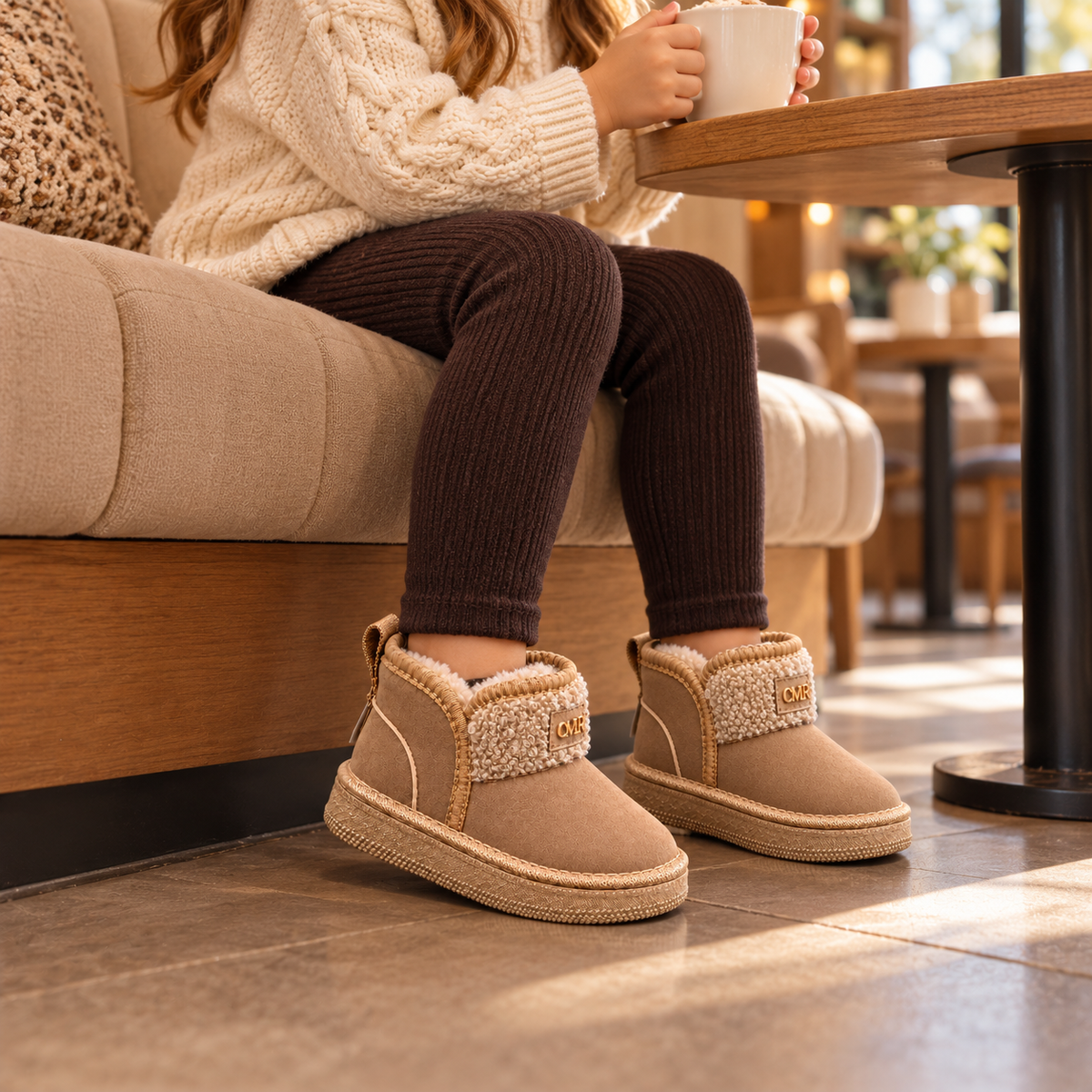 Kids’ Cozy Fleece-Lined Winter Ankle Boots with Suede-Look Finish, Teddy-Textured Cuff and Classic Everyday Style