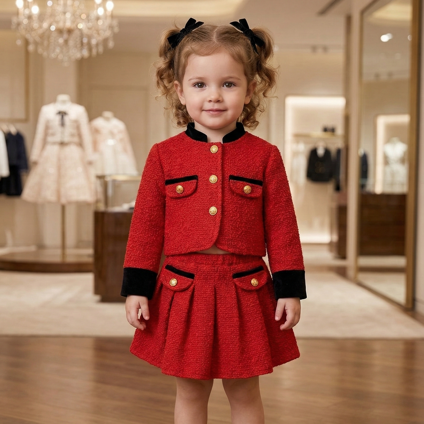 Ensemble veste et jupe élégantes pour filles – Tenue de soirée classique