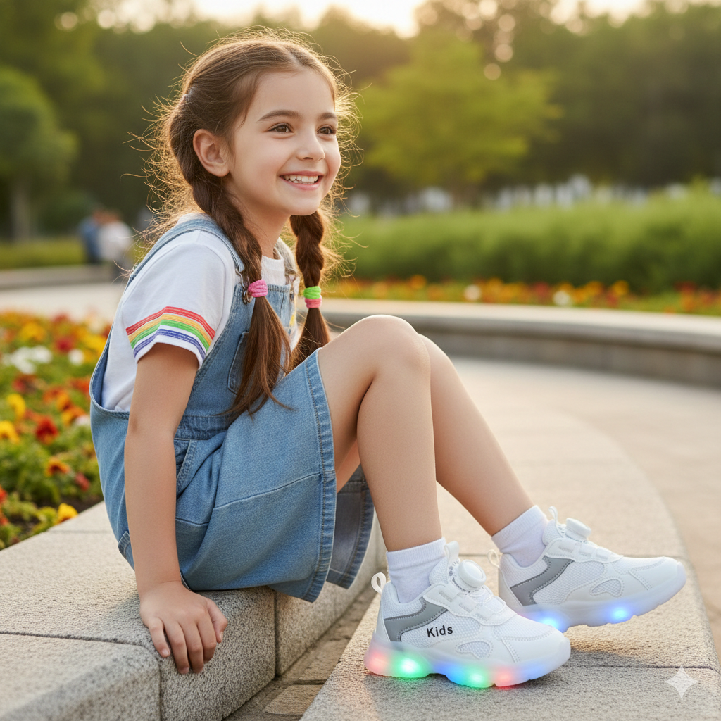 Kids LED Light-Up Sneakers with Dial Closure – Comfortable & Stylish Everyday Shoes