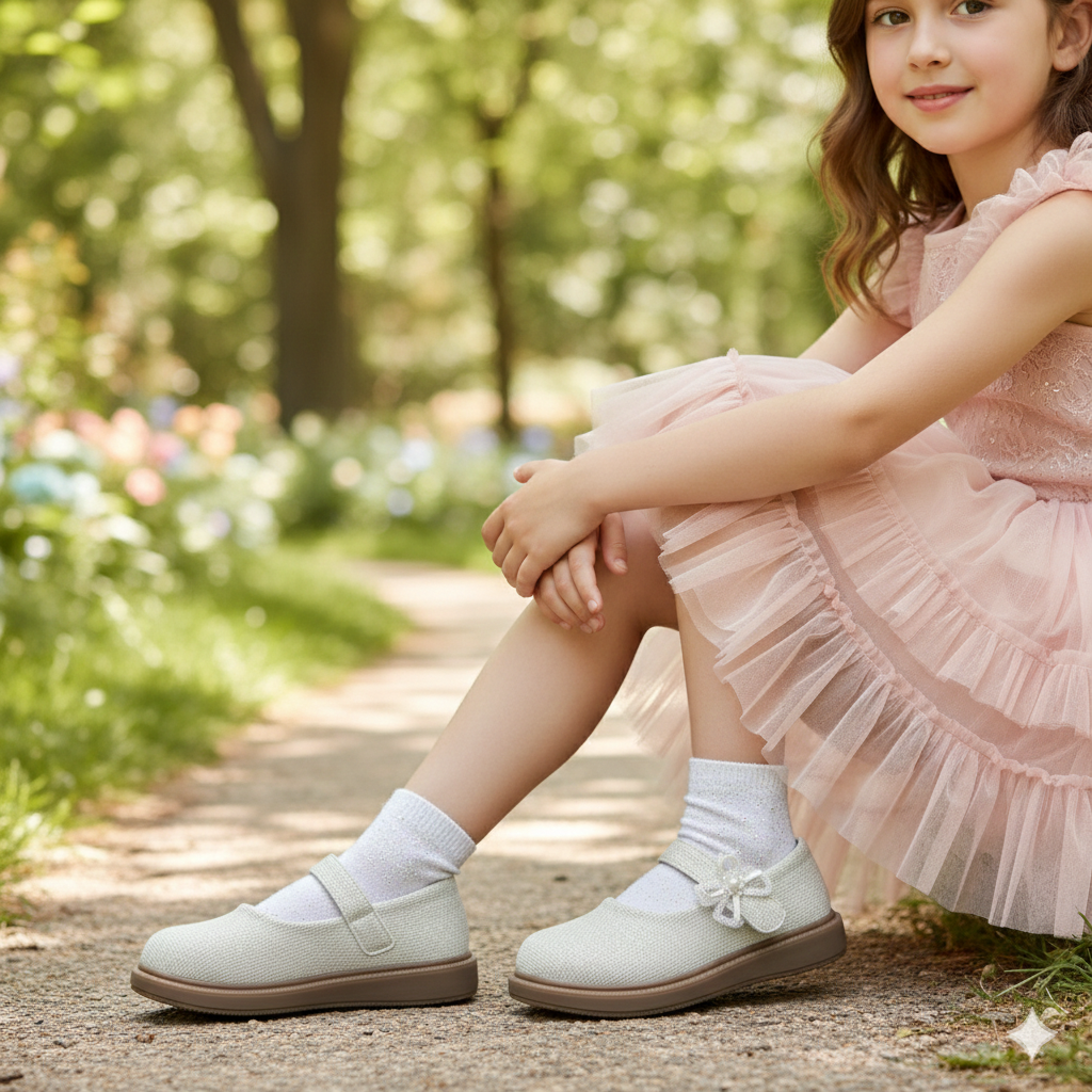 ✨ Chaussures Mary Jane élégantes pour filles avec détail floral – Style confortable ✨