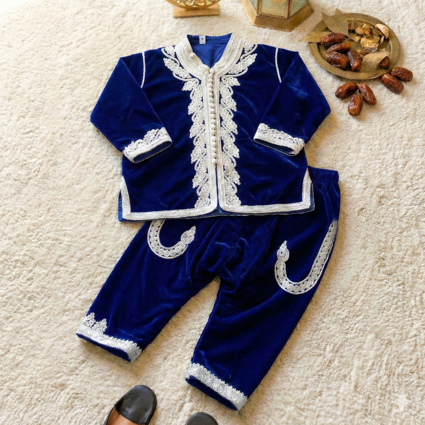 Jabador élégant en velours pour garçon – Parfait pour l'Aïd et les occasions spéciales