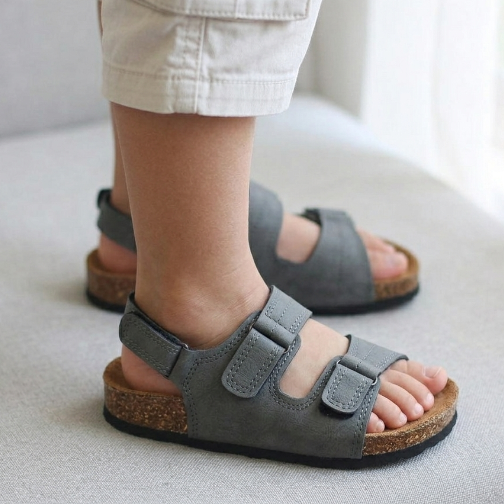 Kids Classic Velcro Strap Sandals with Back Support