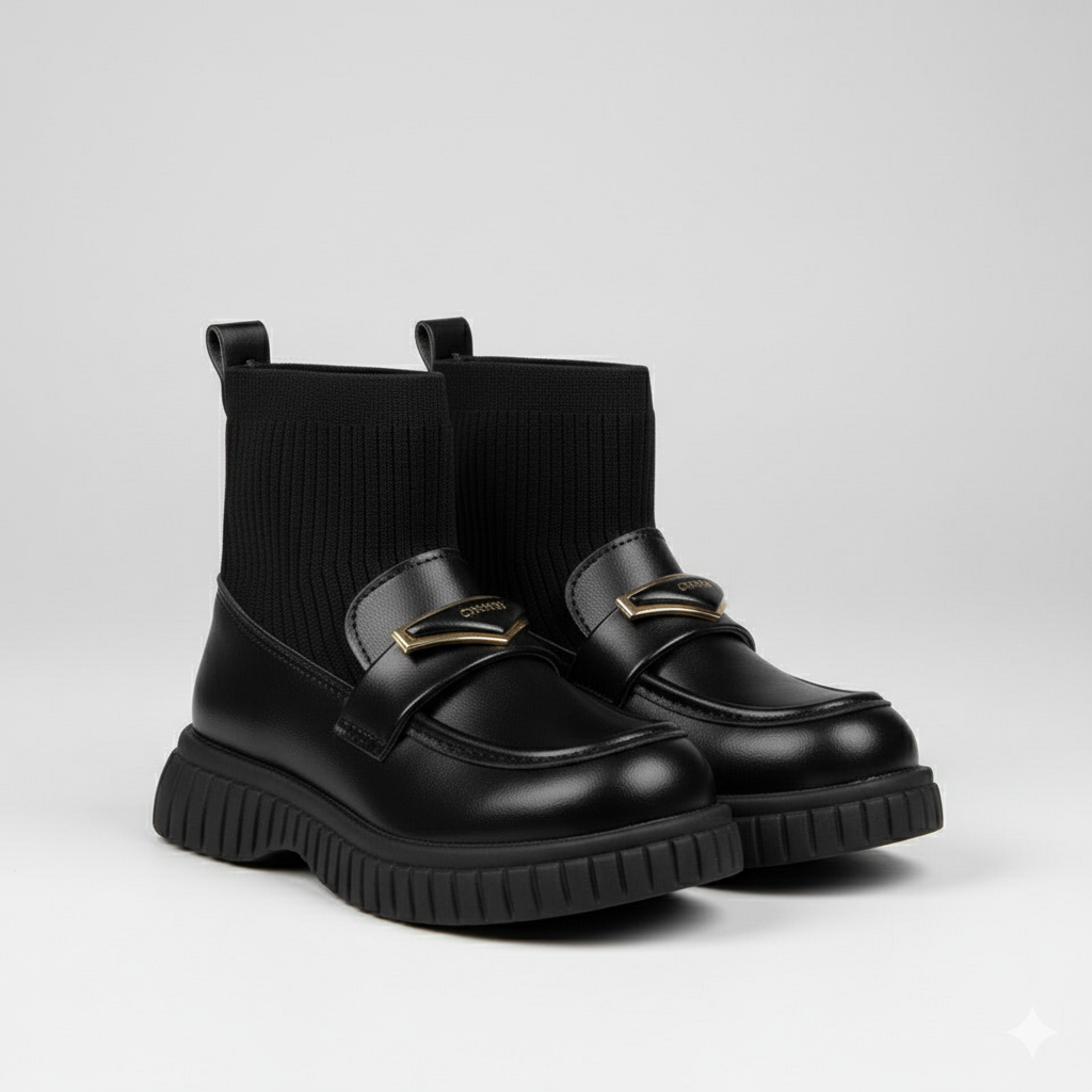 Girls' Sock-Loafer Boots — Slip On Fast, Grippy Lug Sole
