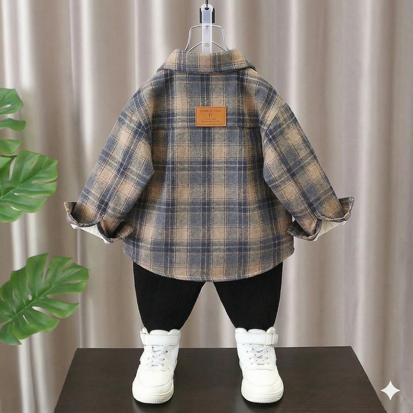 Boys' 3-Piece Modern Plaid Flannel Shirt, SURFLO Graphic T-shirt, and Jogger Pants Outfit Set
