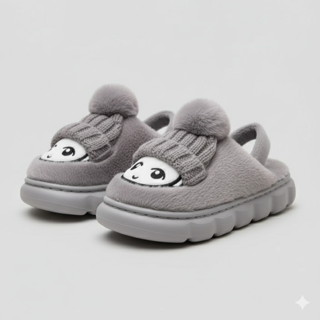 "Chaussons d'hiver chauds à motifs de dessins animés pour enfants - Confort et plaisir à chaque pas !"