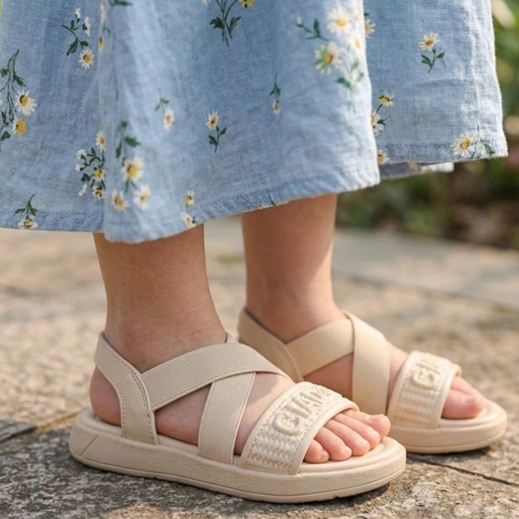 Girls Cross-Strap Comfort Sandal