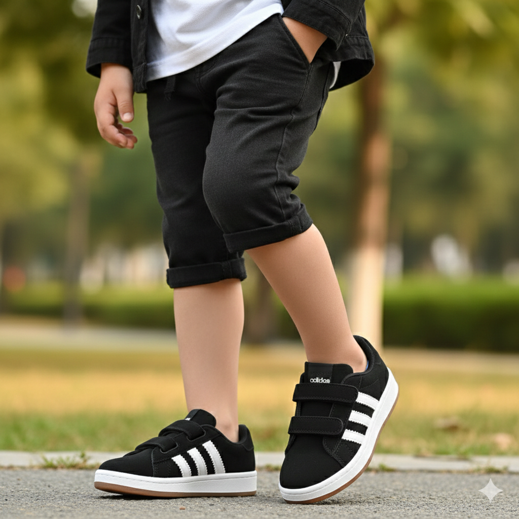 Kids Classic Triple-Stripe Sneakers