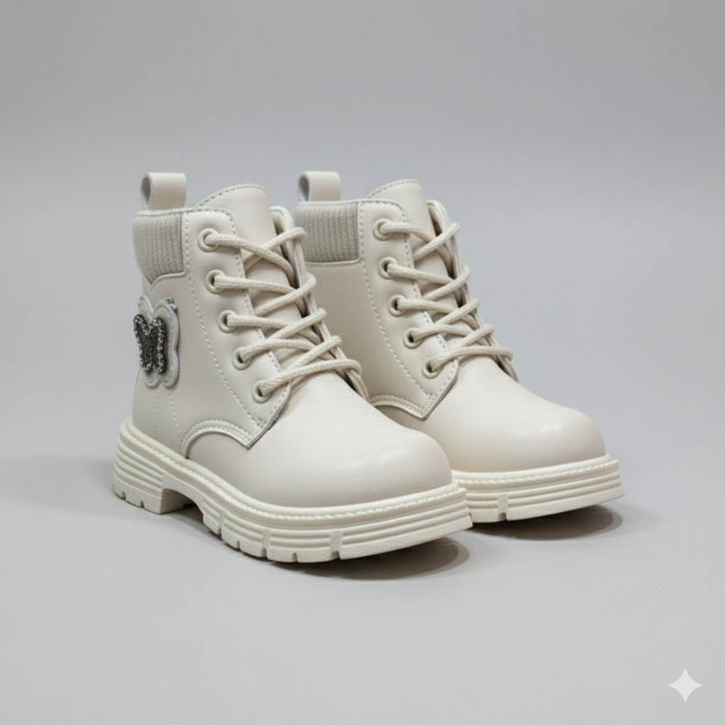 Bottes papillon pour filles - Semelle antidérapante, maintien de la cheville