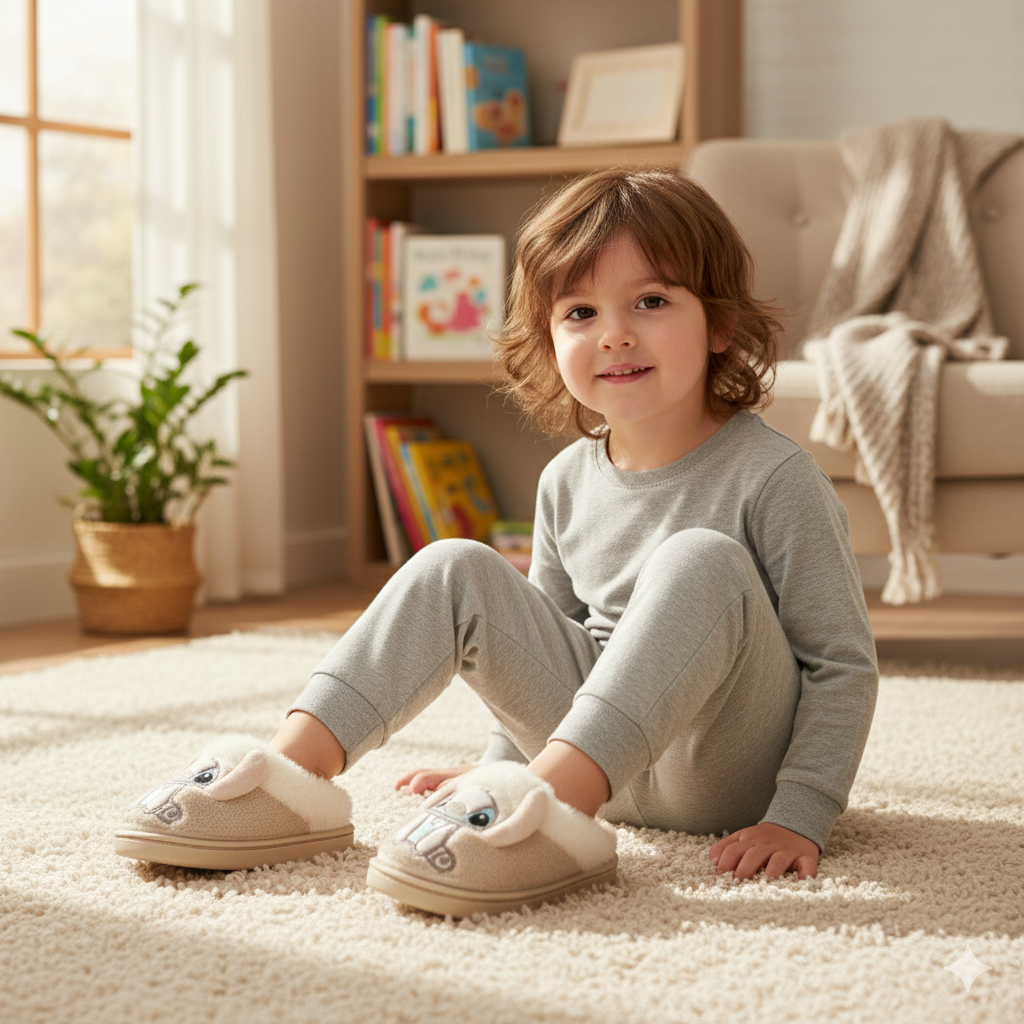 "Cozy Kids’ Animal Plush Slippers – Soft, Warm & Adorably Fun"