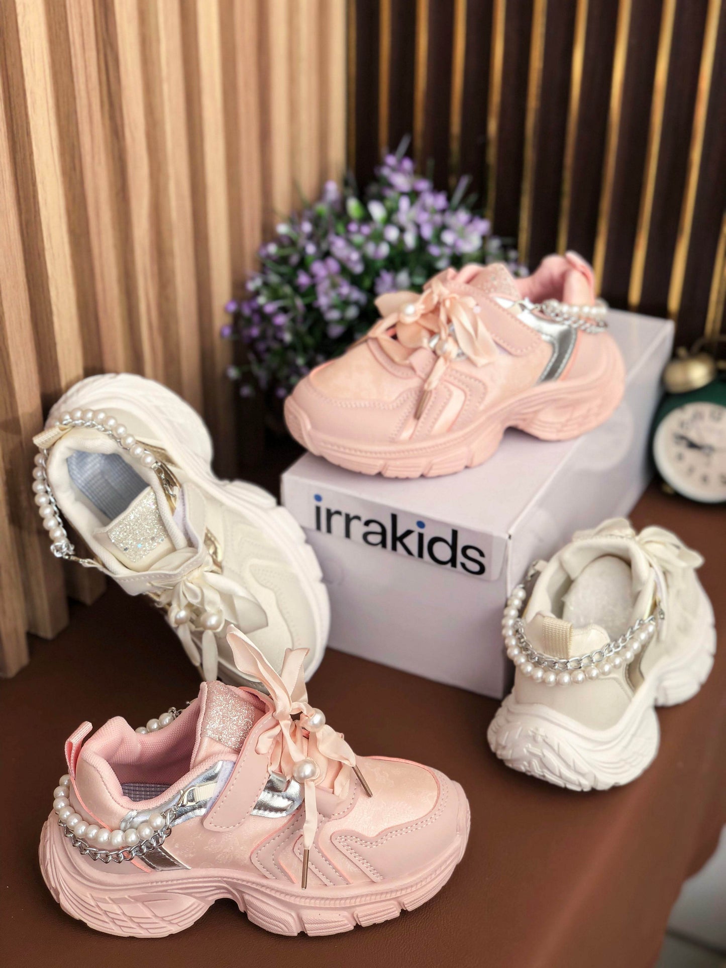 Step Into Charmed Comfort with Our Chic Ribbon Laces Sneakers. - IRRAKIDS