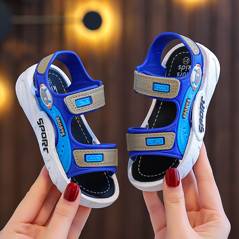Sandales d'été mignonnes pour enfants, motif dessin animé – Chaussures souples et antidérapantes à scratch