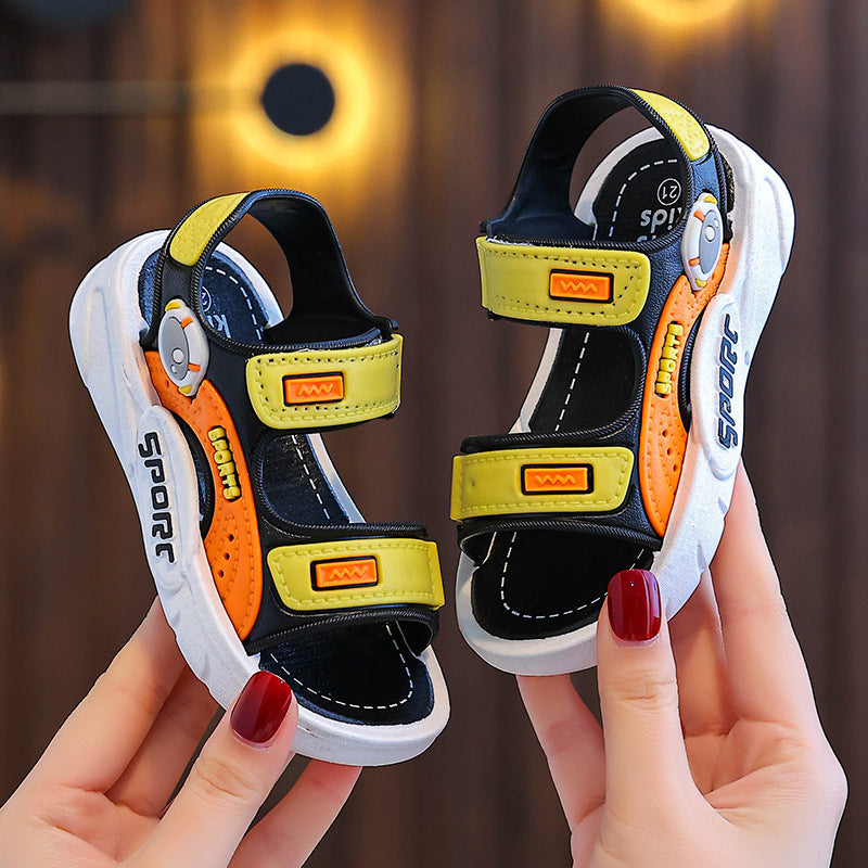 Sandales d'été mignonnes pour enfants, motif dessin animé – Chaussures souples et antidérapantes à scratch