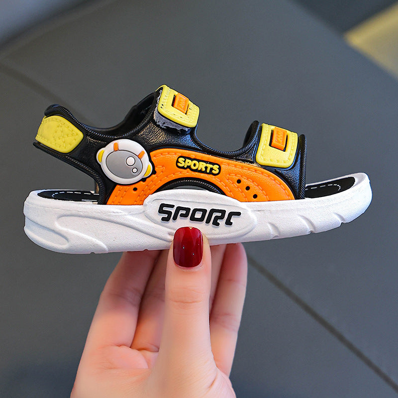 Sandales d'été mignonnes pour enfants, motif dessin animé – Chaussures souples et antidérapantes à scratch