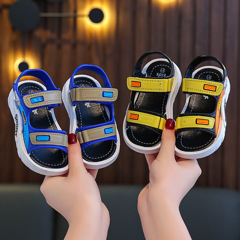 Sandales d'été mignonnes pour enfants, motif dessin animé – Chaussures souples et antidérapantes à scratch