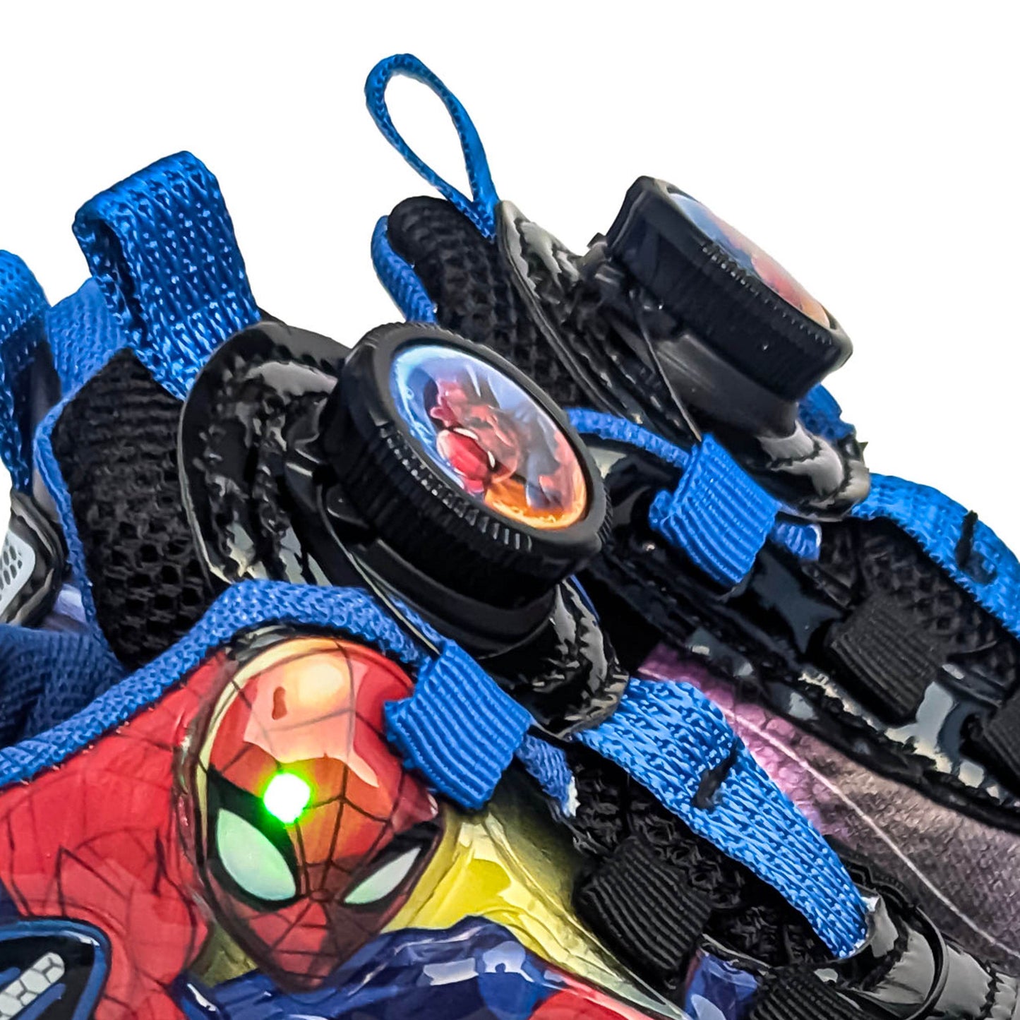New Trendy Spiderman Sports Shoes for Boys: Featuring LED Lights & Easy to Wear Rotating Button - IRRAKIDS