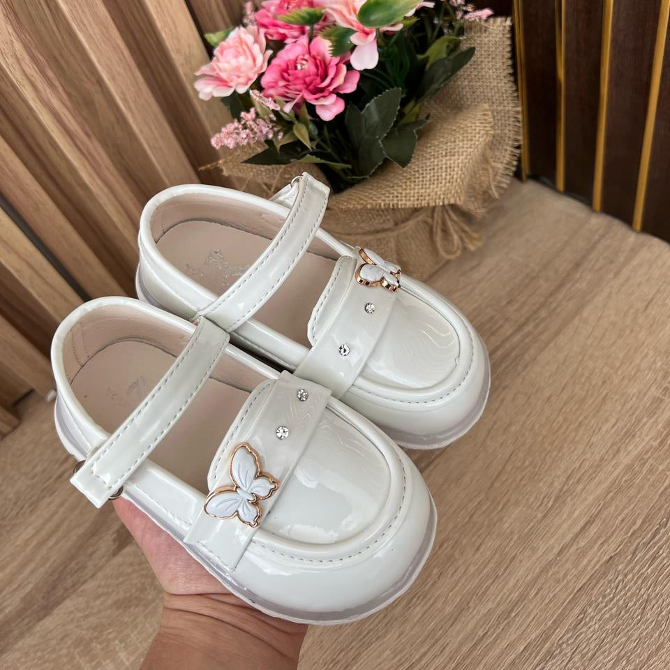 Chaussures à paillettes pour filles avec boucle papillon et lumières LED - pour un look élégant et lumineux