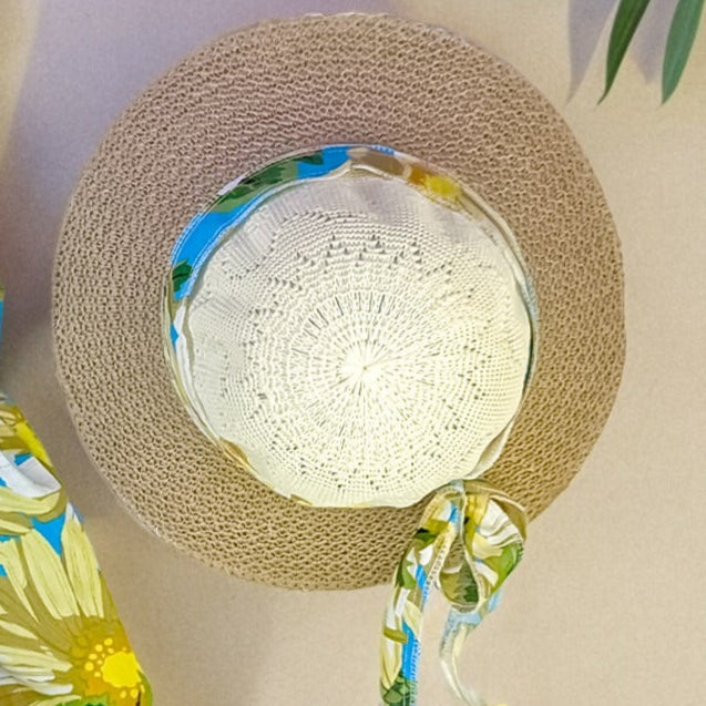 Charming Flower Dress & Hat Set – Bowknot Sleeveless Summer/Spring