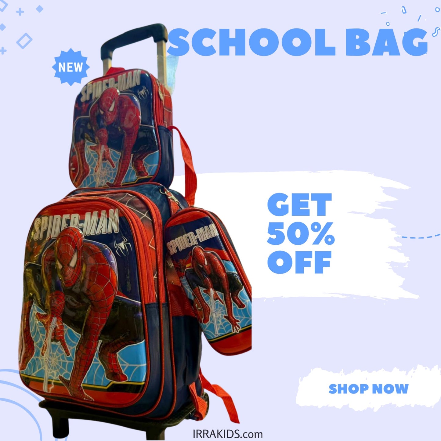 Kids 3 Pcs School Bag Combo (Backpack + Lunch Bag + Pencil Case)