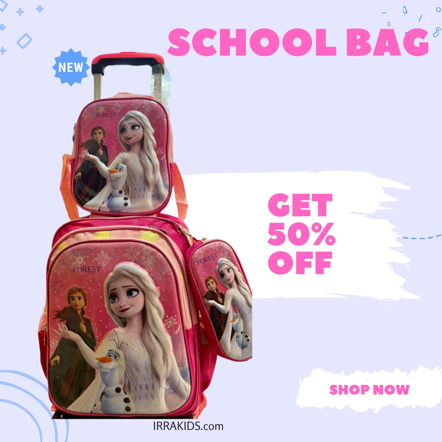 Kids 3 Pcs School Bag Combo (Backpack + Lunch Bag + Pencil Case)