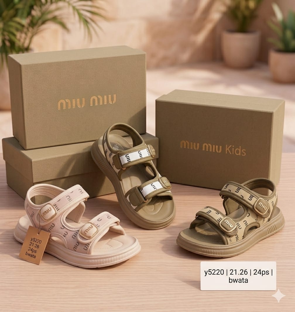 Girls Summer Sandals Cute Double Strap Hook Loop Soft Sole Comfortable Kids Shoes