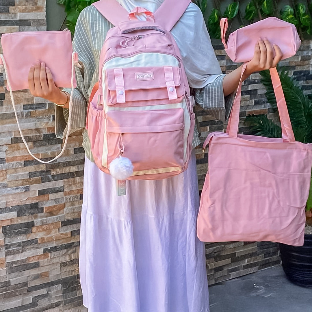 🎒 Ensemble de sac à dos d'école multifonctionnel 5 en 1 – Élégant et pratique
