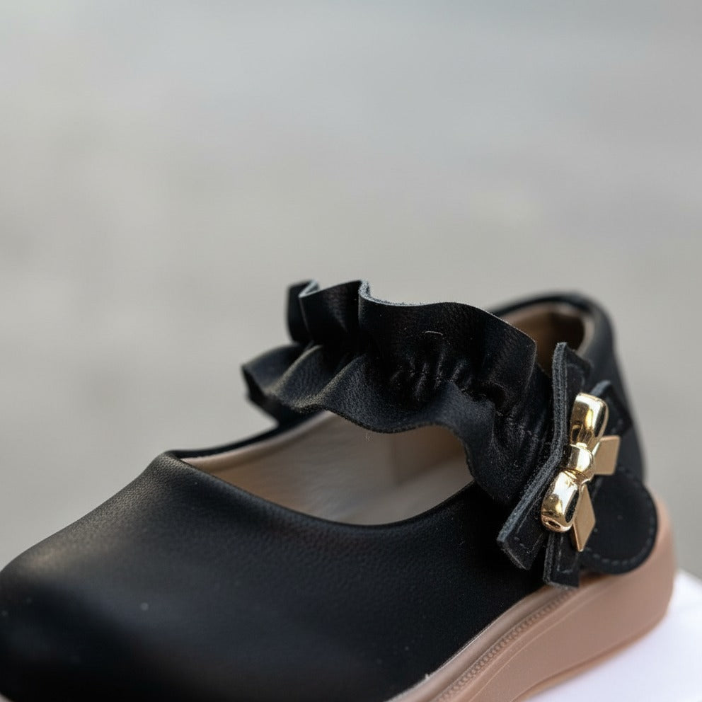 Chaussures élégantes pour filles avec nœud et cuir souple - Adaptées à l'école et aux occasions spéciales