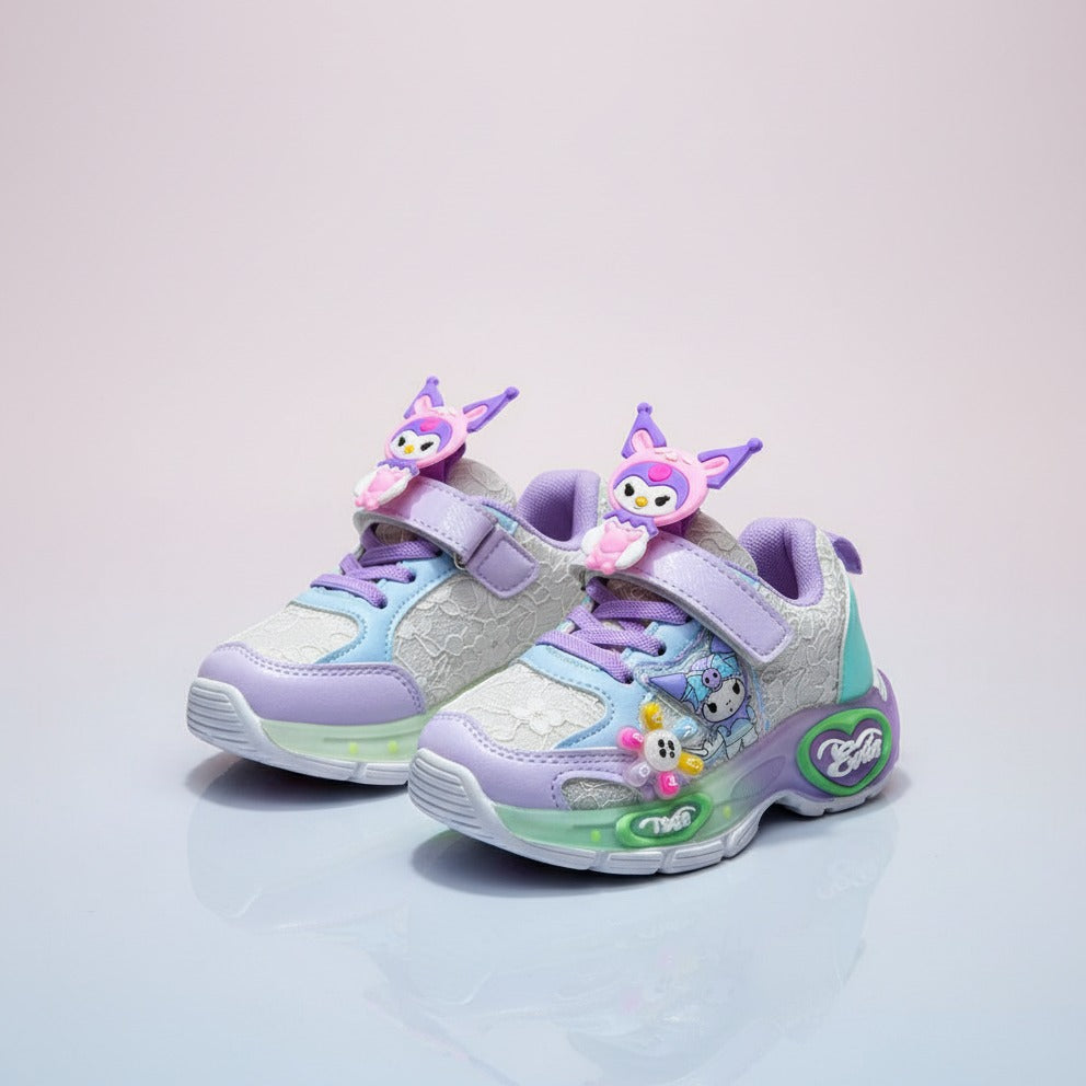 Chaussures de sport Kuromi pour enfants, nouvelles chaussures de course lumineuses et respirantes pour filles, printemps 2025
