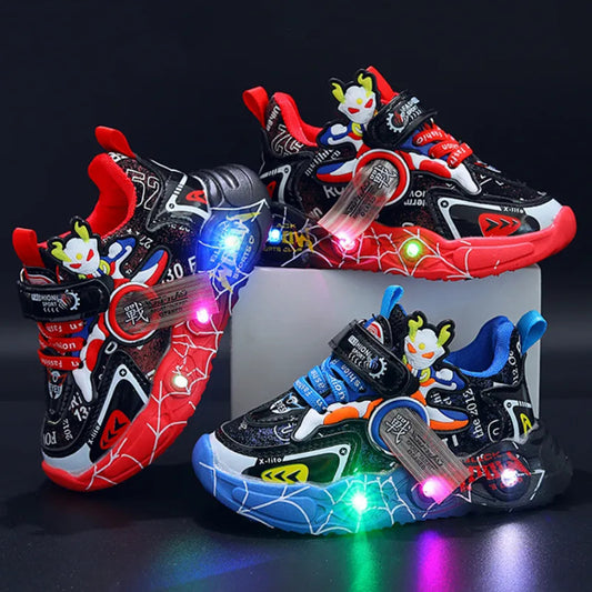 Superhero Glow: Modern LED-Lit Kids Shoes for Style-Savvy Young Heroes