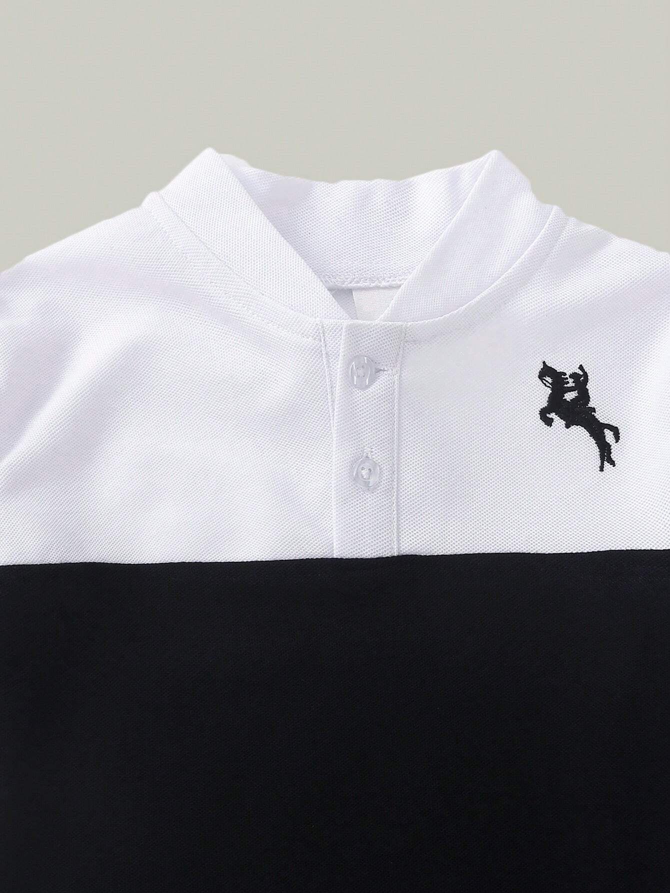 Boy's Stylish Two-Piece Horse Riding Embroidered Set for Spring & Summer "no belt"