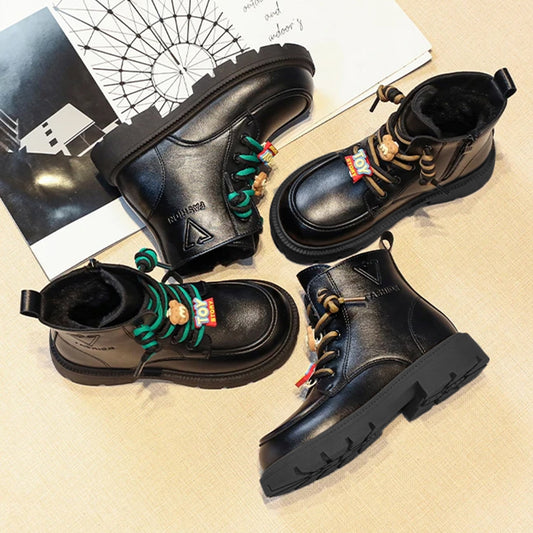 Charming English-Style Short Boots for Stylish Kids - Perfect Fall Footwear for Boys and Girls