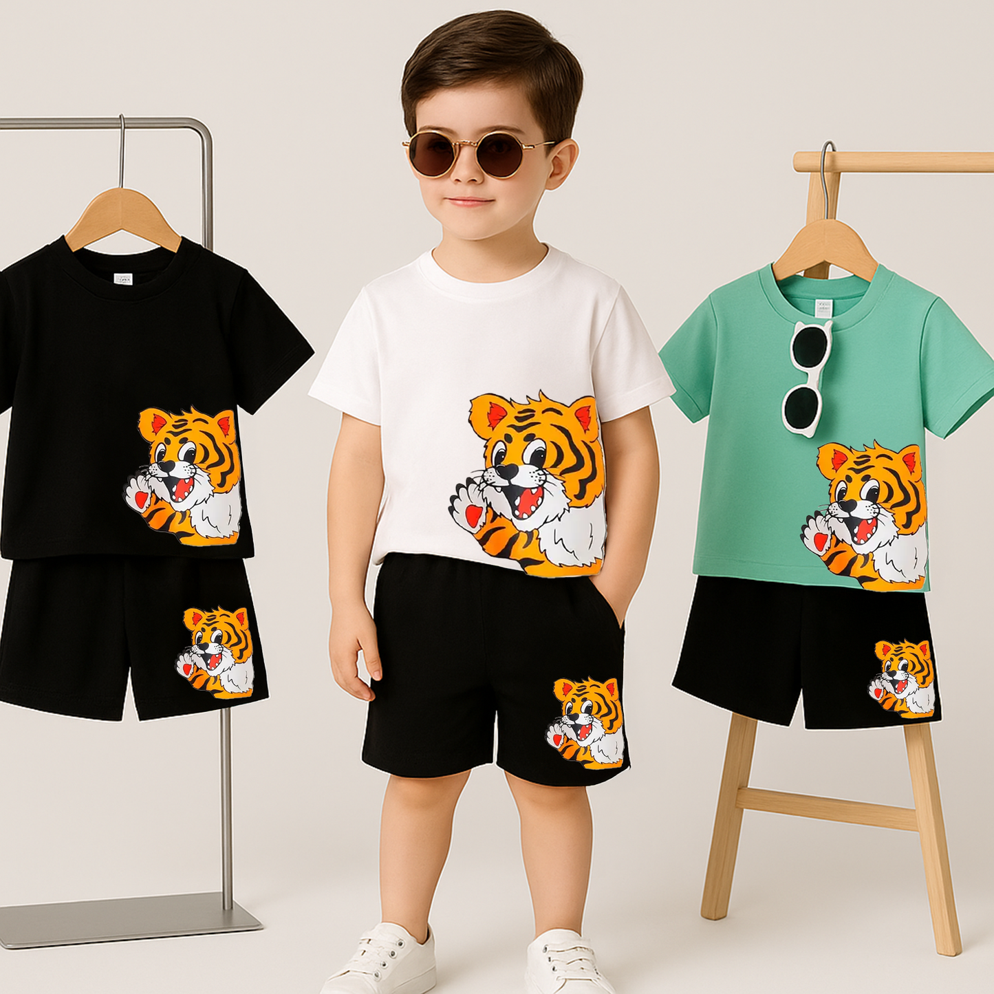 Boys' Tiger Print Two-Piece Set