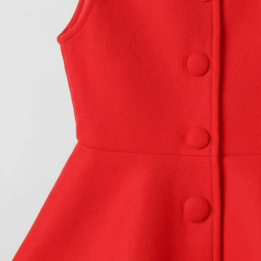 Girls Red A‑Line Dress with Matching Bolero — Product image: