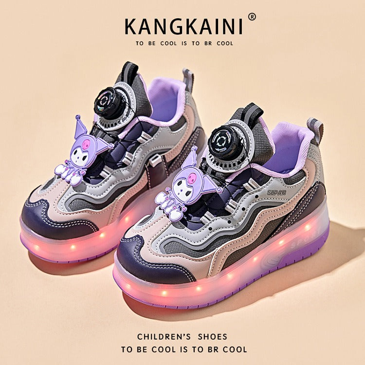 Kids' Light-Up Sneakers with Retractable Wheels - Fashionable Design with LED Light
