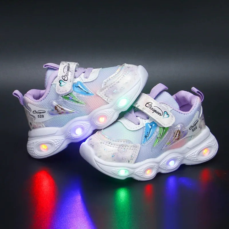 Chaussures pour filles avec lumières LED, confortables et élégantes