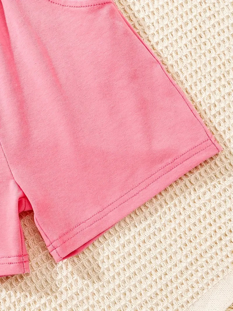 Tenue d'été 3 pièces Disney Stitch pour fille : ensemble haut court, débardeur et short pour s'amuser en plein air et se détendre.