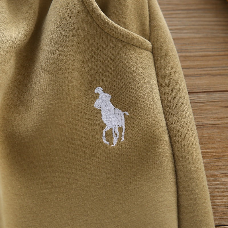 Children's winter hooded sweatshirt suit new style boy baby winter clothing plus velvet thickened vest three-piece set