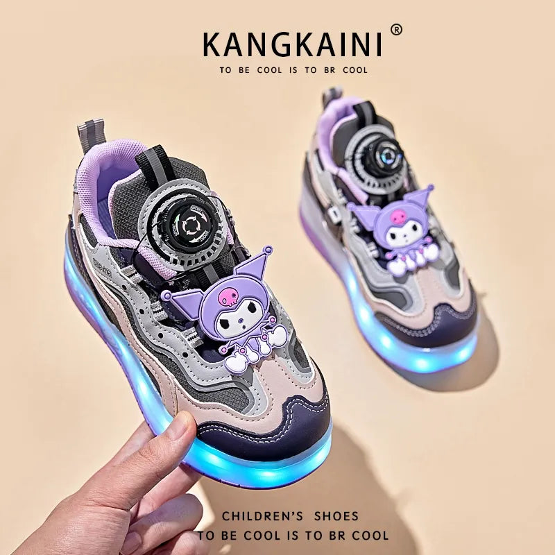 Kids' Light-Up Sneakers with Retractable Wheels - Fashionable Design with LED Light