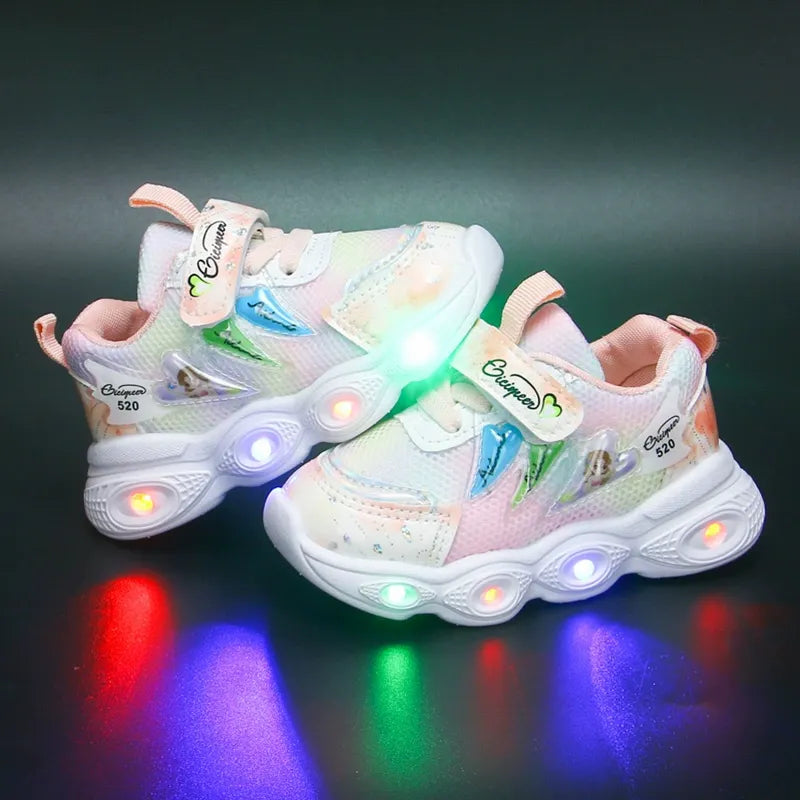 Chaussures pour filles avec lumières LED, confortables et élégantes