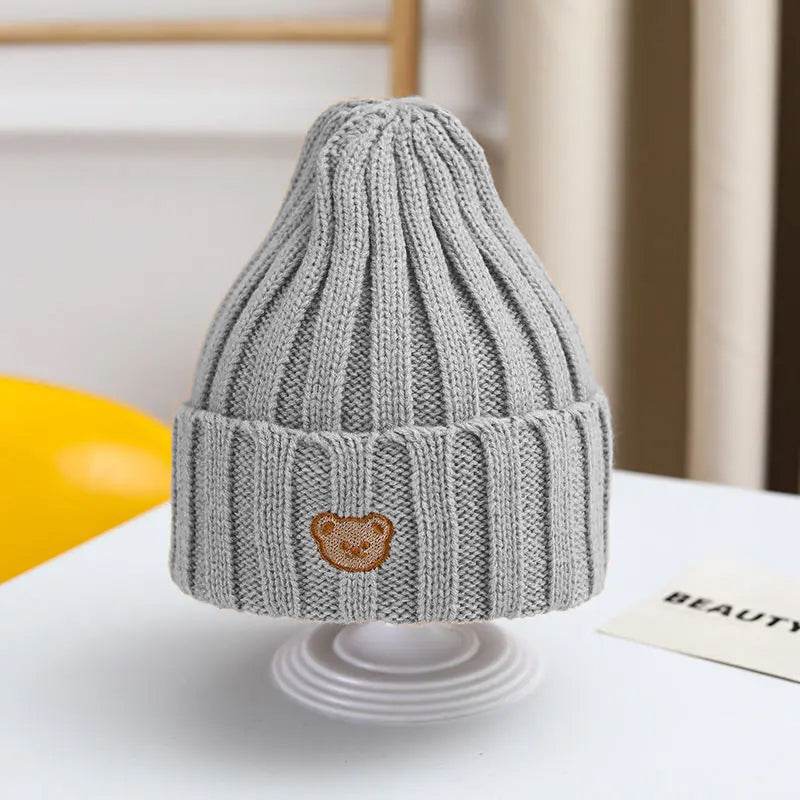 Adorable Bear Bliss: Cute Cartoon Soft Knit Beanies for Kids - Cozy Autumn & Winter Fashion - IRRAKIDS