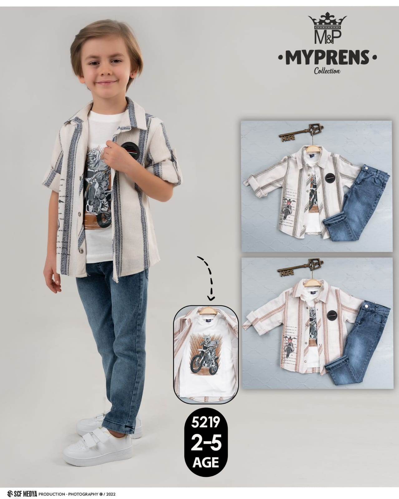 Triple Threat Kid's Fashion Set: Jeans, Cool Print T-Shirt, and Trendy Buttoned Top - IRRAKIDS