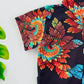 Kids' Summer Fun Set: Button-Up Shirt with Colorful Print and Cool Cyan Shorts - IRRAKIDS