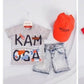 3 pcs Summer Fun Essentials: Printed T-Shirt, Denim Shorts & Stylish Sun Hat - IRRAKIDS